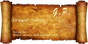 Gregor Petra névjegykártya